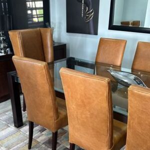 Tan Leather Dining Chairs Upholstery By Rainbow Dan